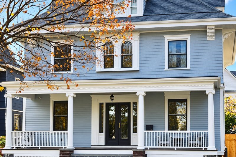 Ditmas Park historic home front porch detail.