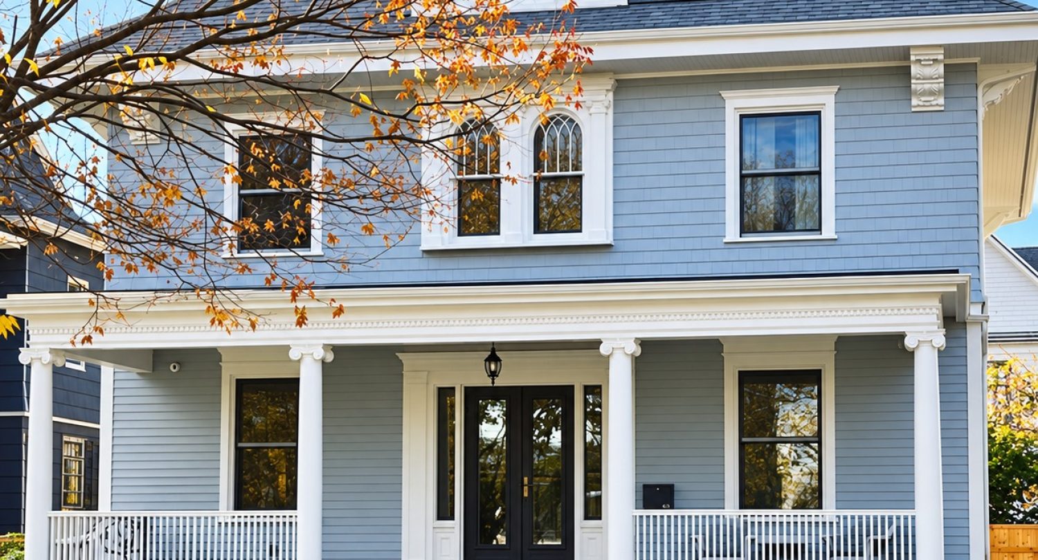 Ditmas Park historic home front porch detail.